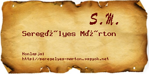 Seregélyes Márton névjegykártya