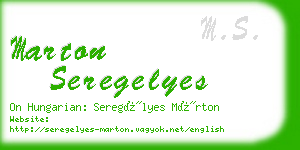 marton seregelyes business card